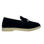 Loro Piana Summer Walk Suede Loafers - Classic Black