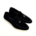 Loro Piana Summer Walk Suede Loafers - Classic Black - Image 2