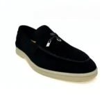 Loro Piana Summer Walk Suede Loafers - Classic Black - Image 3
