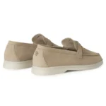 Loro Piana Summer Walk Suede Loafers - Grey / Taupe - Image 4