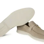 Loro Piana Summer Walk Suede Loafers - Grey / Taupe - Image 5