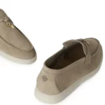 Loro Piana Summer Walk Suede Loafers - Grey / Taupe - Image 6