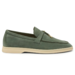 Loro Piana Summer Walk Suede Loafers - Sage Green