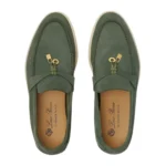 Loro Piana Summer Walk Suede Loafers - Sage Green - Image 6