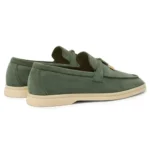 Loro Piana Summer Walk Suede Loafers - Sage Green - Image 5
