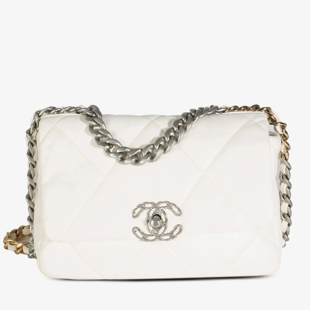 Chanel-19-Large-Flap-Bag-WHITE-1 Chanel 19 Large Flap Bag - Image 1
