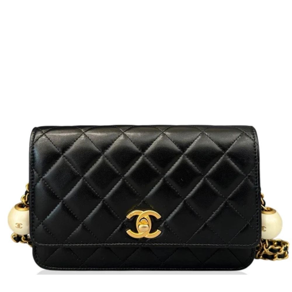Chanel-Wallet-on-Chain-WOC-BLACK-1 Chanel Quilted Trendy Chain CC Wallet On Chain WOC - Image 1