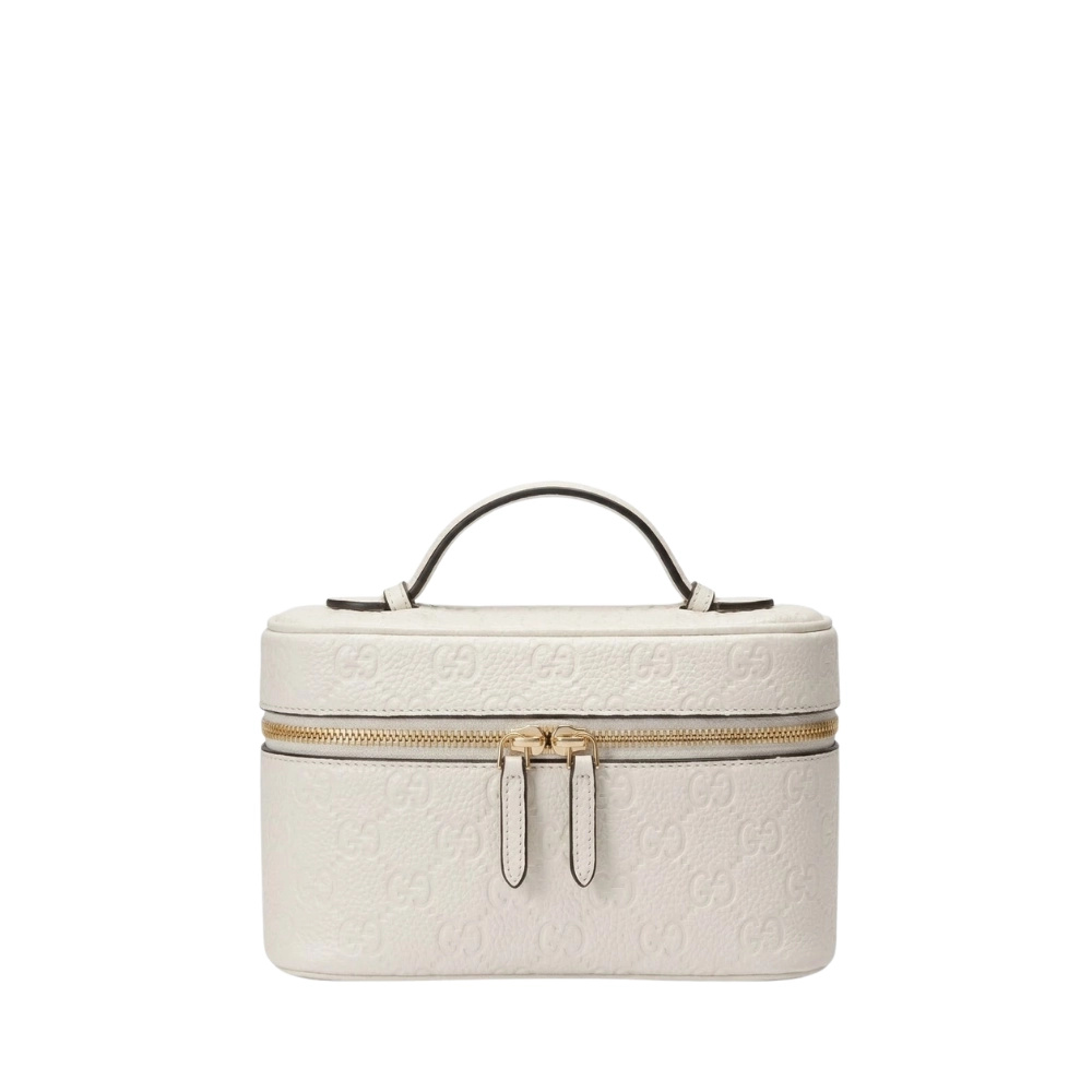 Gucci-Microguccissima-Leather-Vanity-Case-Cosmetic-Case-white-1 Gucci Microguccissima Leather Vanity Case / Cosmetic Case - Image 1