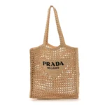 Prada Crochet Raffia Tote Bag - Image 2