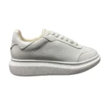 Alexander McQueen Court Leather Trainer - All White Embossed Logo