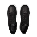 Alexander McQueen Court Leather Trainer - Black / White Sole - Image 3
