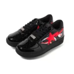 Bape Bapesta Low Black Patent Leather Shark Face - Image 4