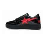 Bape Bapesta Low Black Patent Leather Shark Face - Image 5
