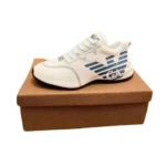 EA7 Emporio Armani Oversized Eagle Logo Runner - White / Royal Blue - Image 2