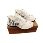 EA7 Emporio Armani Oversized Eagle Logo Runner - White / Royal Blue - Image 4