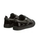 Giuseppe Zanotti Frankie / May London Fabric & Leather Double-Zip Low-Top Sneakers - Image 4