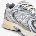 New Balance 530 Metallic Retro Running Sneaker - Grey / Silver Mesh - Image 3