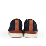 Zegna Triple Stitch Suede Slip-On Sneakers (Navy Blue) - Image 3