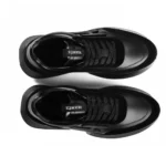 Hermès Bouncing Sneaker (Black Leather & Suede with Red Sole) - Image 4