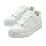 Louis Vuitton LV Trainer Low-Top Monogram Embossed - All White - Image 2