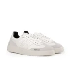 Balmain B-Court Leather Low-Top Sneakers (White/Grey) - Image 2
