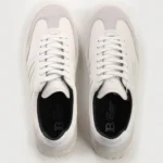 Balmain B-Court Leather Low-Top Sneakers (White/Grey) - Image 4
