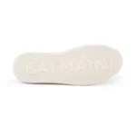 Balmain B-Court Leather Low-Top Sneakers (White/Grey) - Image 5