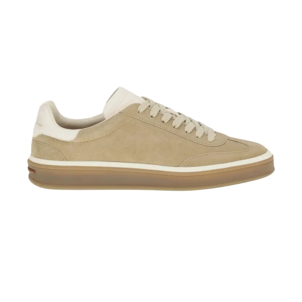 SmLP000600003-SHOES-LORO-PIANA-Beige-1 Loro Piana Suede & Leather Low-Top Sneakers Beige Gum - Image 1