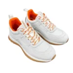 Hermès Bouncing Suede & Mesh Low-Top Sneakers - Beige / Orange Accent - Image 2