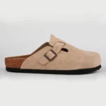 Birkenstock Boston Suede Clogs (Taupe / Beige)
