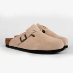 Birkenstock Boston Suede Clogs (Taupe / Beige) - Image 2