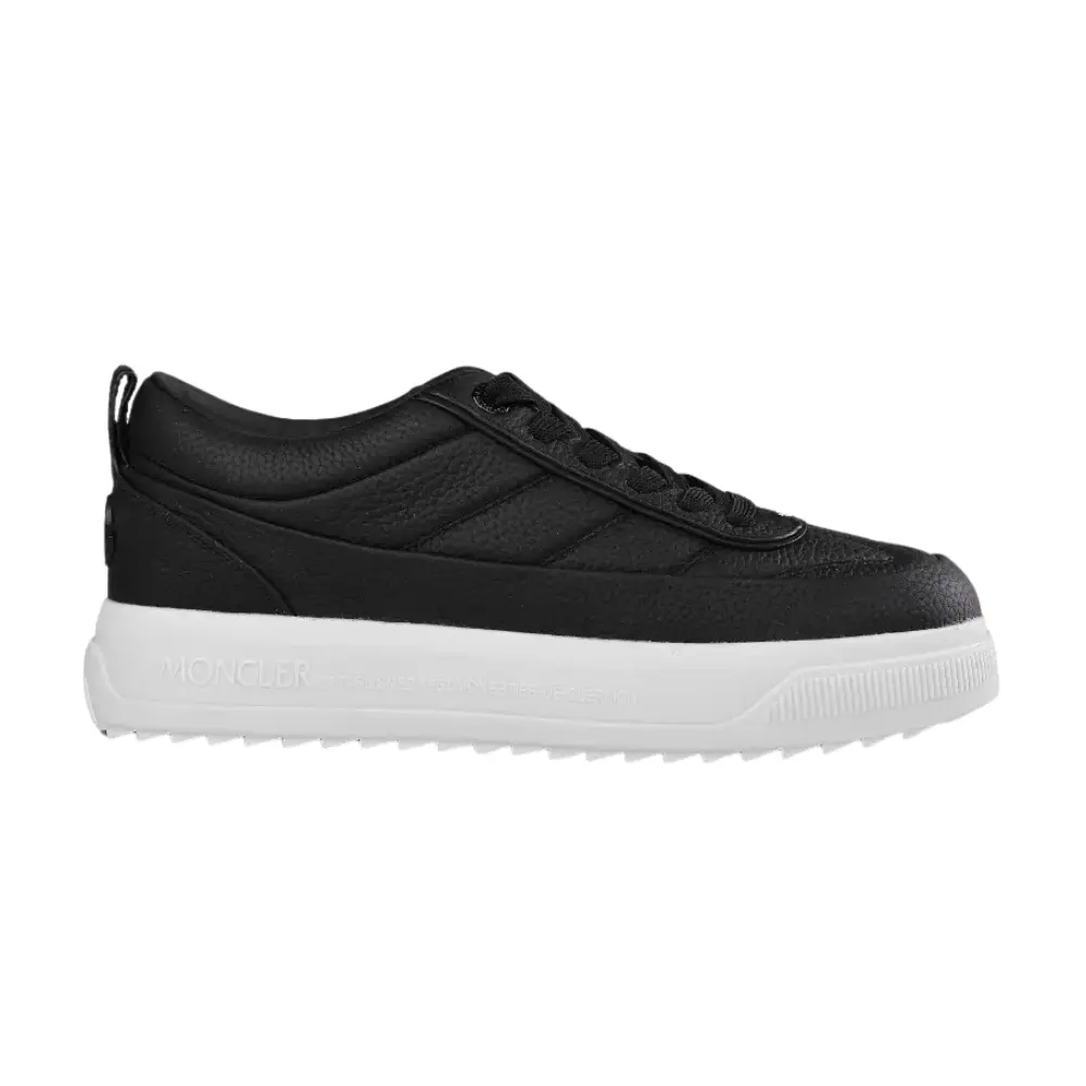 smmc000800001-SHOES-MONCLER-202-1 Moncler Trailgrip Grain Leather Low-Top Sneakers (Black) - Image 1