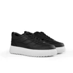 Moncler Trailgrip Grain Leather Low-Top Sneakers (Black) - Image 2