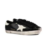 Golden Goose Super-Star Leather Sneakers (Black/White Star) - Image 2