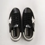 Golden Goose Super-Star Leather Sneakers (Black/White Star) - Image 4