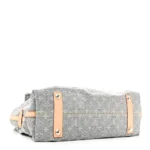 Monogram Denim Hobo Tote with Bow Tag - Image 3