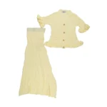 Eyes Life Knit Ruffled Cardigan Set