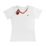 Hermes Silk Scarf Chain Collar T-Shirt - Image 3