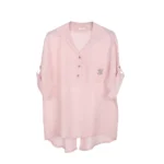 Shiny Linen Button-Down Pocket Shirt - Image 4