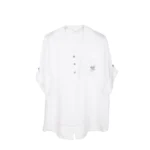 Shiny Linen Button-Down Pocket Shirt - Image 5