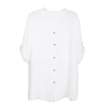Shiny Lace-Paneled Linen Button-Down Shirt - Image 3