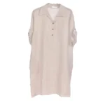 Shiny Linen Button-Down Shirt Dress - Image 2