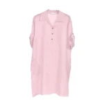 Shiny Linen Button-Down Shirt Dress - Image 5