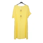 Shiny Linen Button-Accented Midi Dress - Image 5