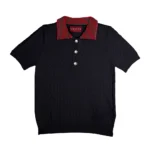 Gucci Striped Collar Knit Polo Shirt