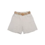 Linen Belted High-Waist Shorts