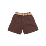 Linen Belted High-Waist Shorts - Image 2