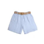 Linen Belted High-Waist Shorts - Image 3