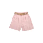 Linen Belted High-Waist Shorts - Image 5