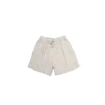 Linen Drawstring Cuffed Shorts